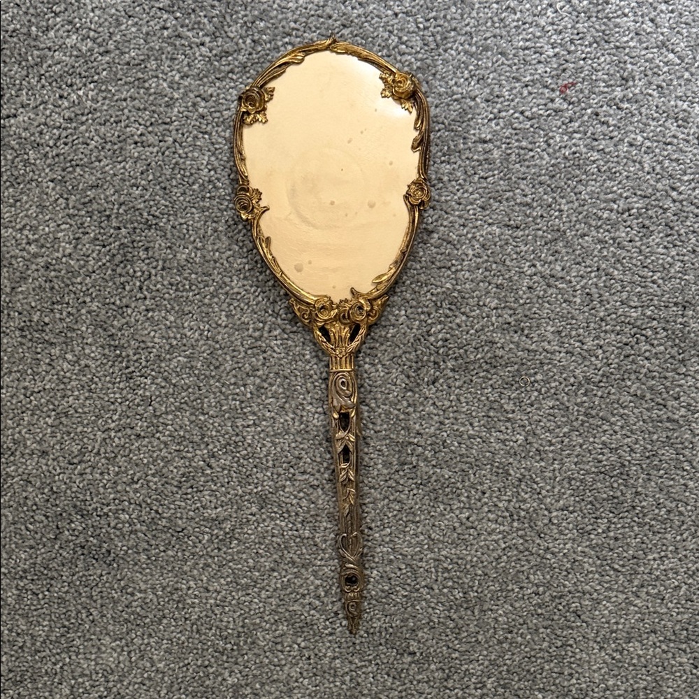 Vintage Brass Handheld Mirror - Picture 4 of 4